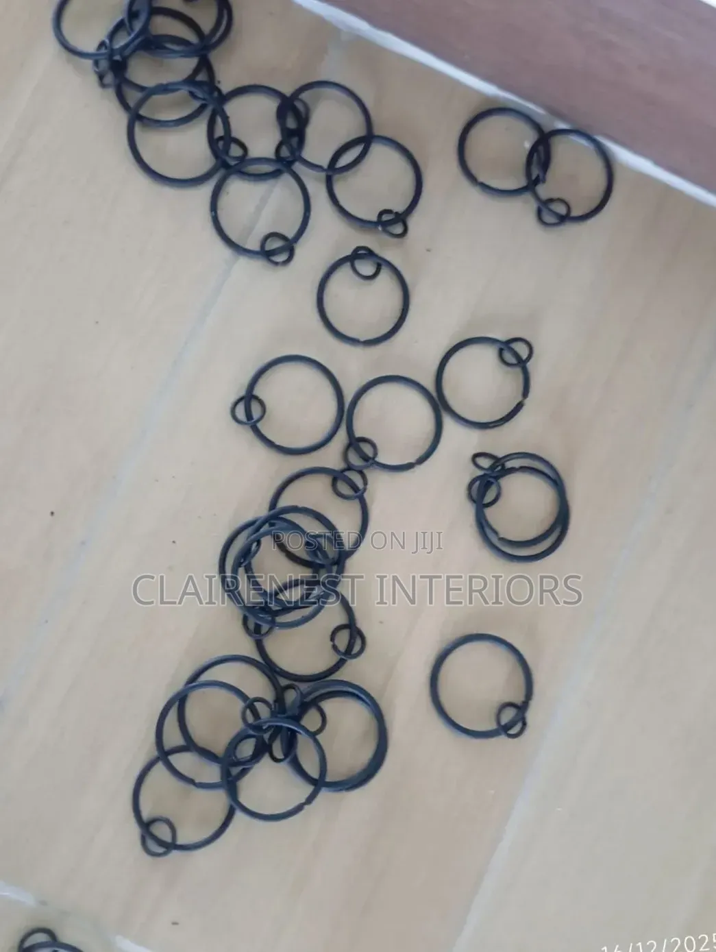 Silver and Black Metallic Heavy Duty Curtain Rings
