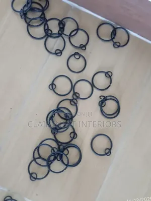Silver and Black Metallic Heavy Duty Curtain Rings