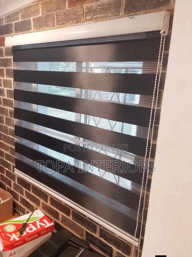 Adjustable Zebra Roller Window Blinds for Home Decor and Privacy - main view
