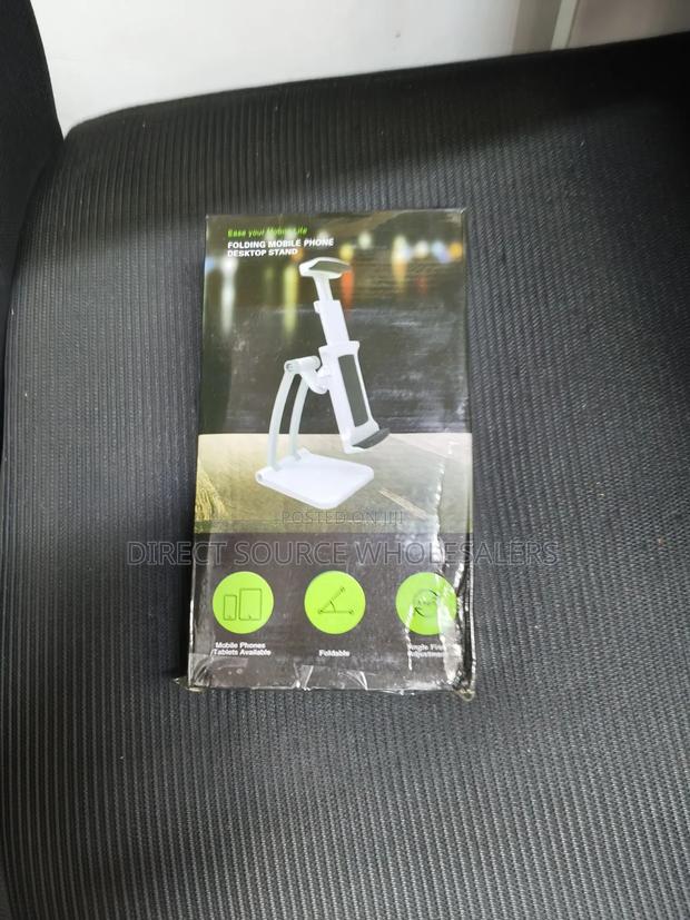 Metallic Phone Tablet Table Stand – Adjustable Desktop Holder - thumbnail 2