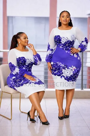 “A Loong-Sleeve Floral Bodycon Pencil Dress