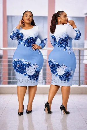 “A Loong-Sleeve Floral Bodycon Pencil Dress