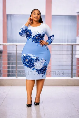 “A Loong-Sleeve Floral Bodycon Pencil Dress