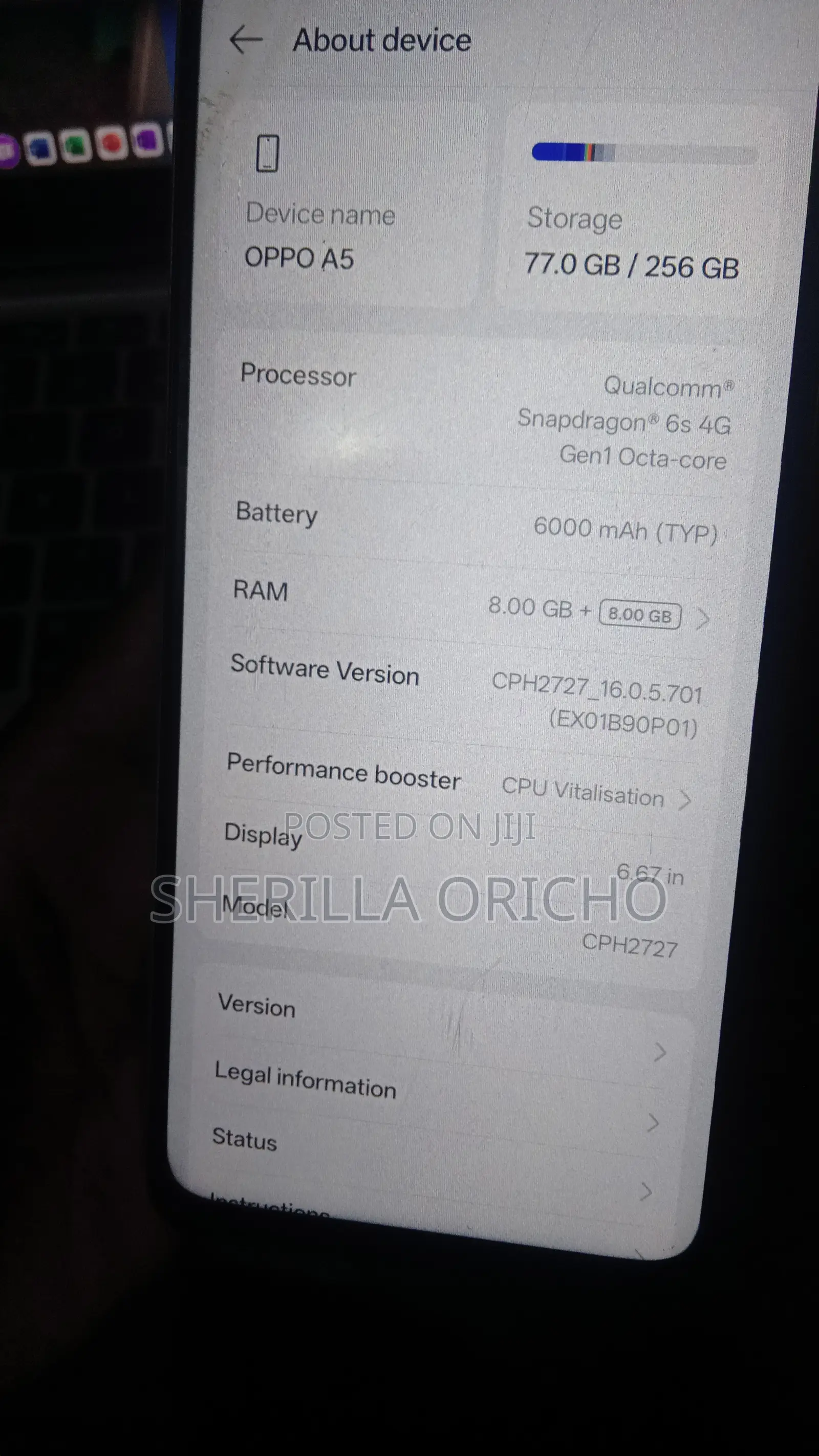 Oppo A5 256 GB Gray