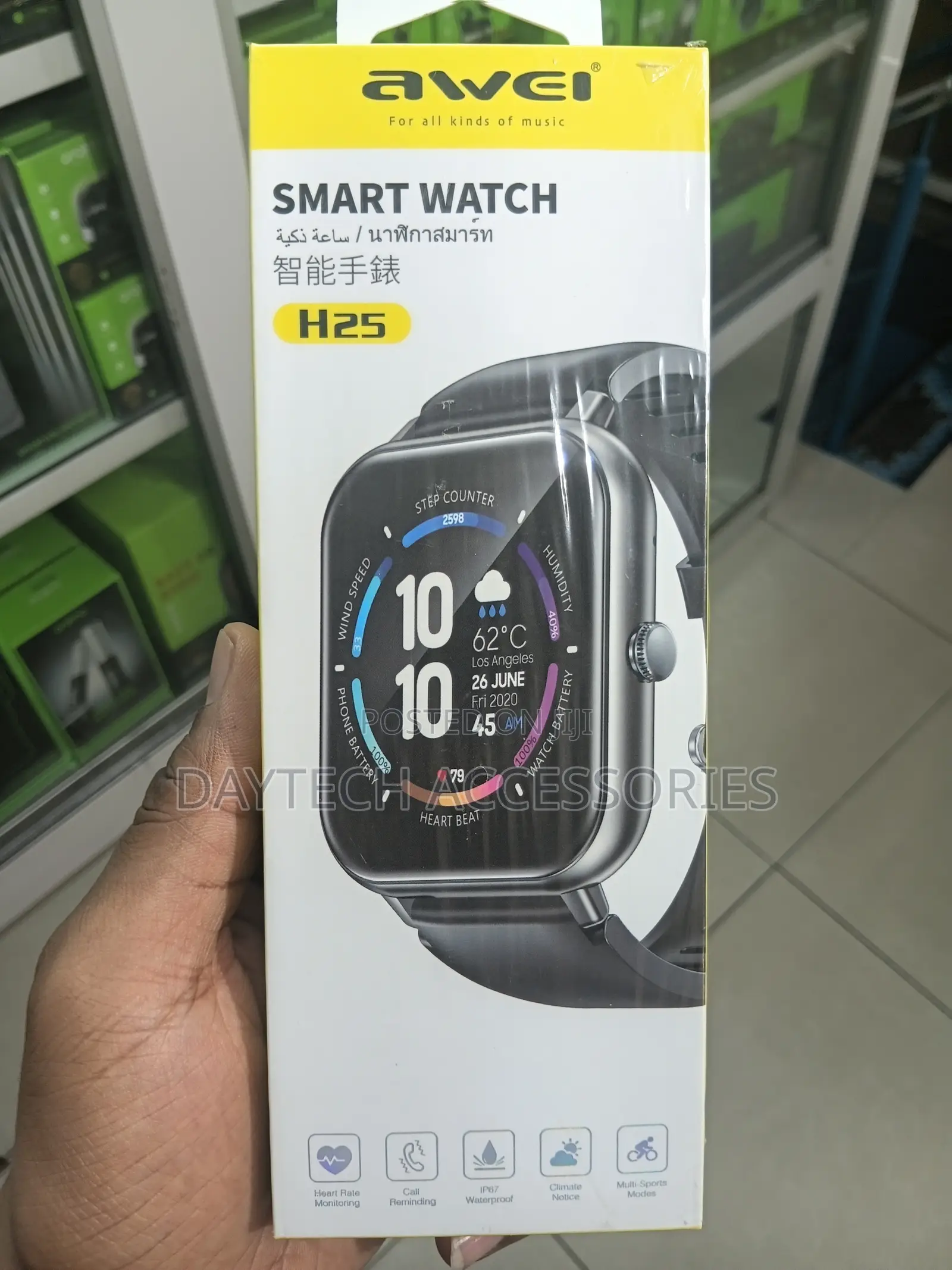 Awei H25 Smartwatch 1.83" HD Display Bluetooth Calling.