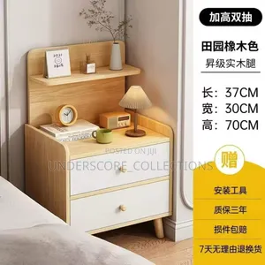 Beige and White Multilayer Storage Large Capacity Bedside Drawer