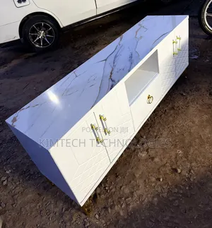 Executive Box TV Stand With Marble Top