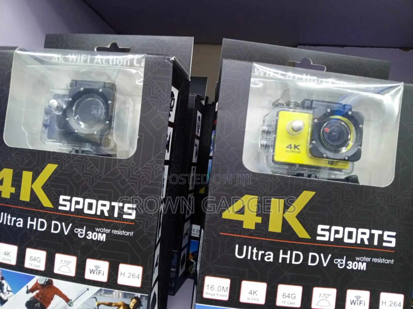 WiFi Action Camera With 30M Waterproof Case Mounts