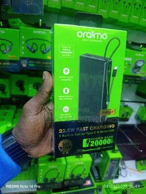 New ORAIMO Powernova L22 20000mAh 22.5W Fast Charging Power Bank