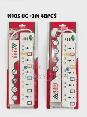HIGH ASTRA 5-Way,3M Extension Socket + USB