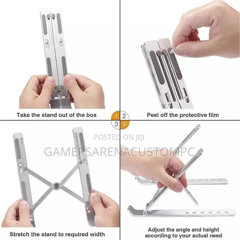 Foldable Aluminum Laptop Stand Holder With Anti-Slip Silicone Pads
