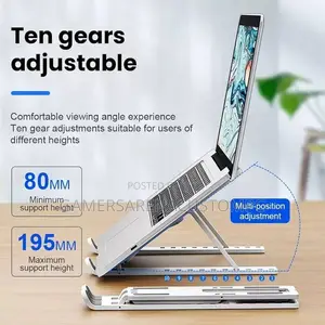 Foldable Aluminum Laptop Stand Holder With Anti-Slip Silicone Pads