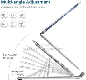 Foldable Aluminum Laptop Stand Holder With Anti-Slip Silicone Pads