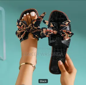 Floral Bowknot Flat Sandals Size 38-42