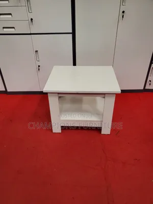 2-Tier White Side Table