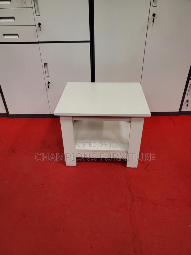 2-Tier White Side Table - main view