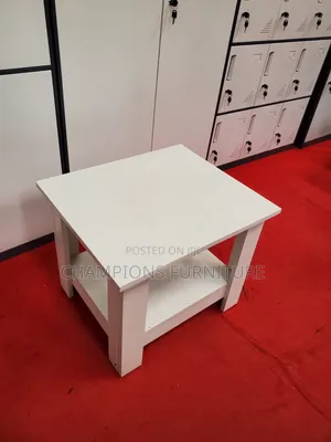 2-Tier White Side Table