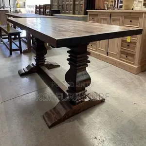 Dining Set; Six Seaters Dining Set With Mahogany Finish