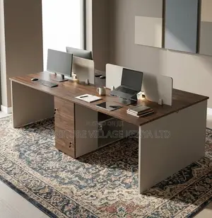 Workstation; Wooden Imported Working Station for Four