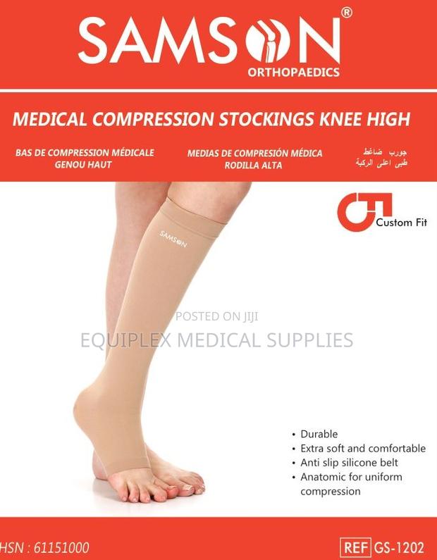 Pair of Medical Compression Stockings Knee High (Small, Medium, Large)