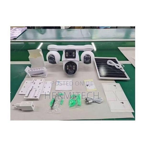 4 Lens AI 4G CCTV With Solar Panel Remote Control V380pro App