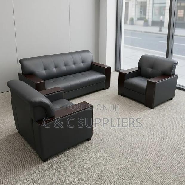 Executive Black Sofa Set-5 Seater - main view