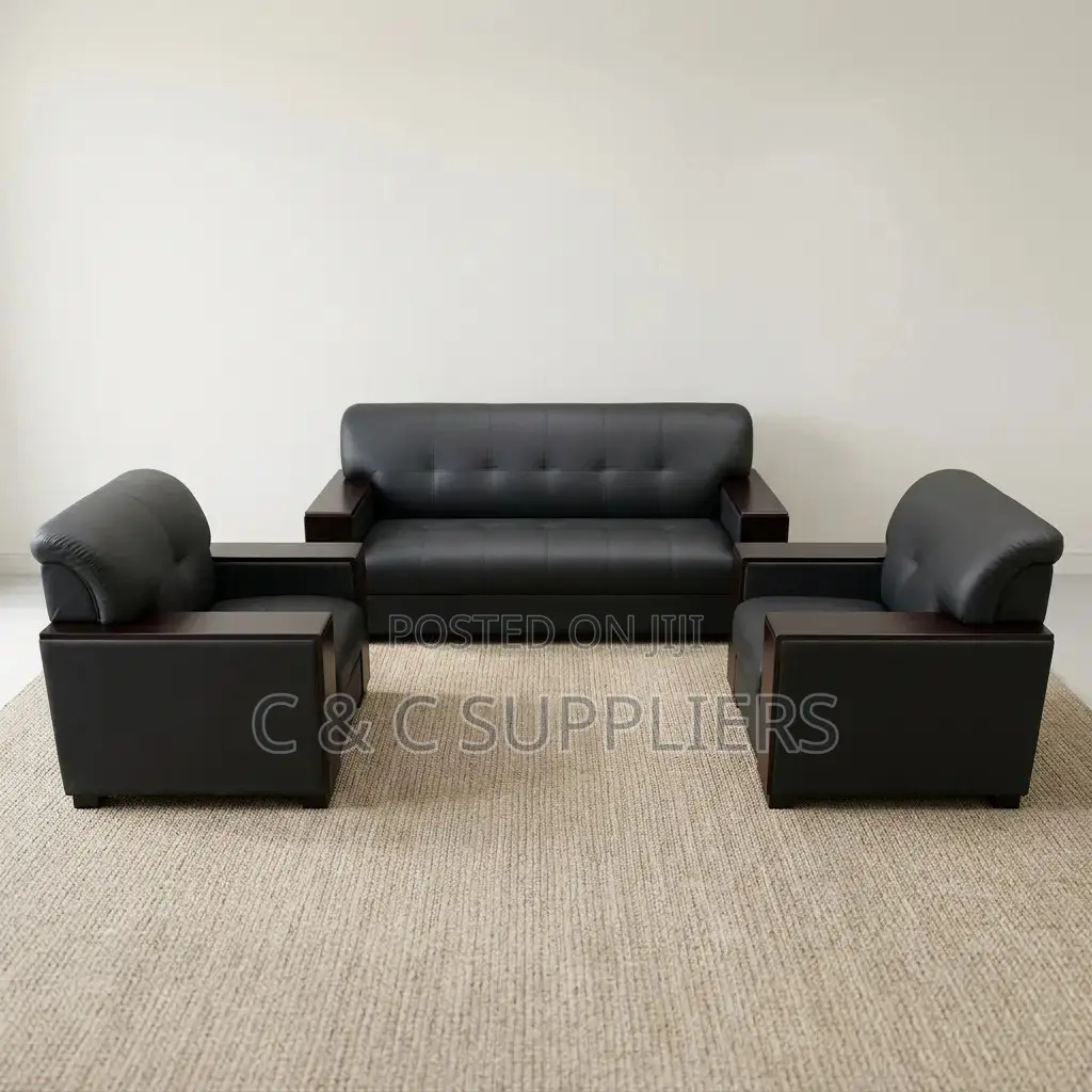 Executive Black Sofa Set-5 Seater