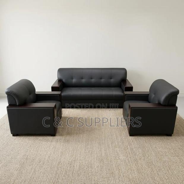 Executive Black Sofa Set-5 Seater - thumbnail 2