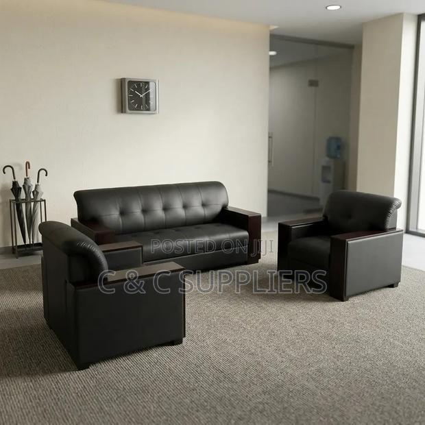 Executive Black Sofa Set-5 Seater - thumbnail 3