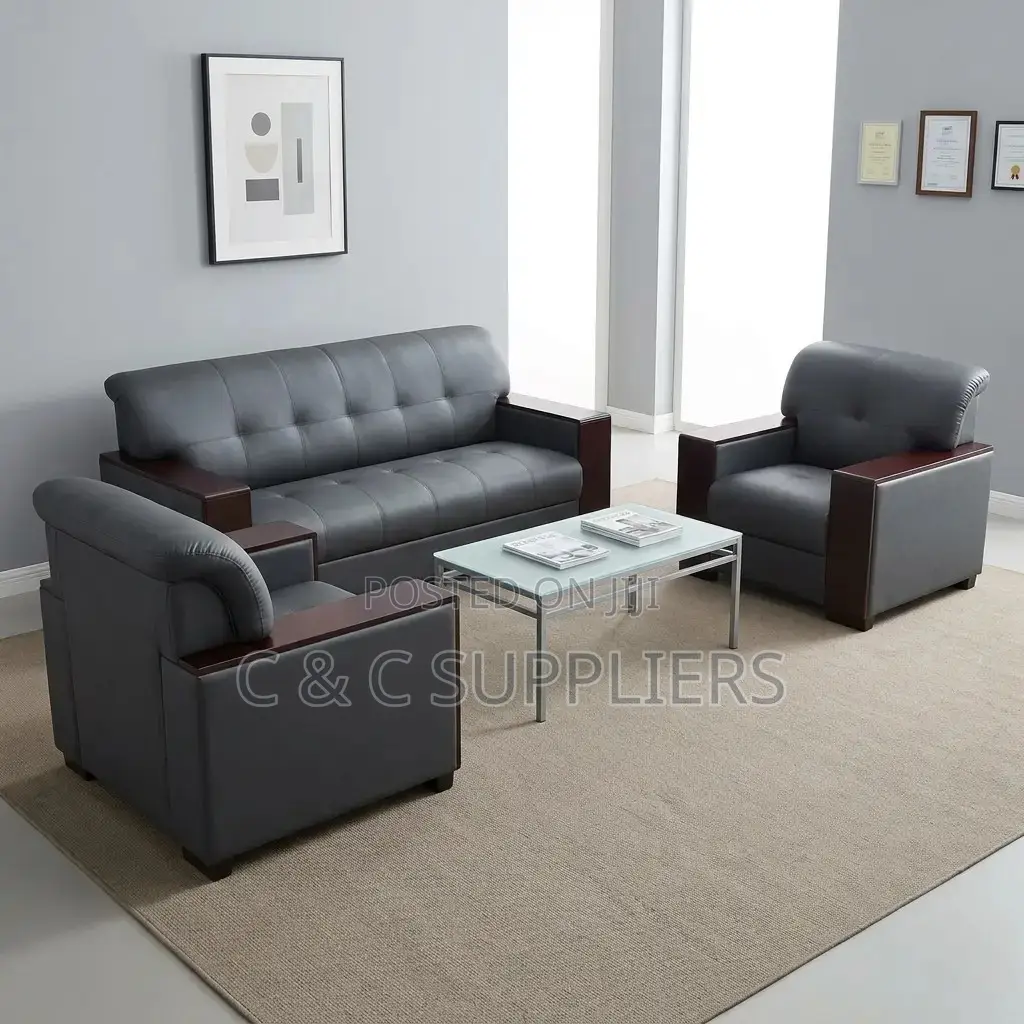 Executive Black Sofa Set-5 Seater