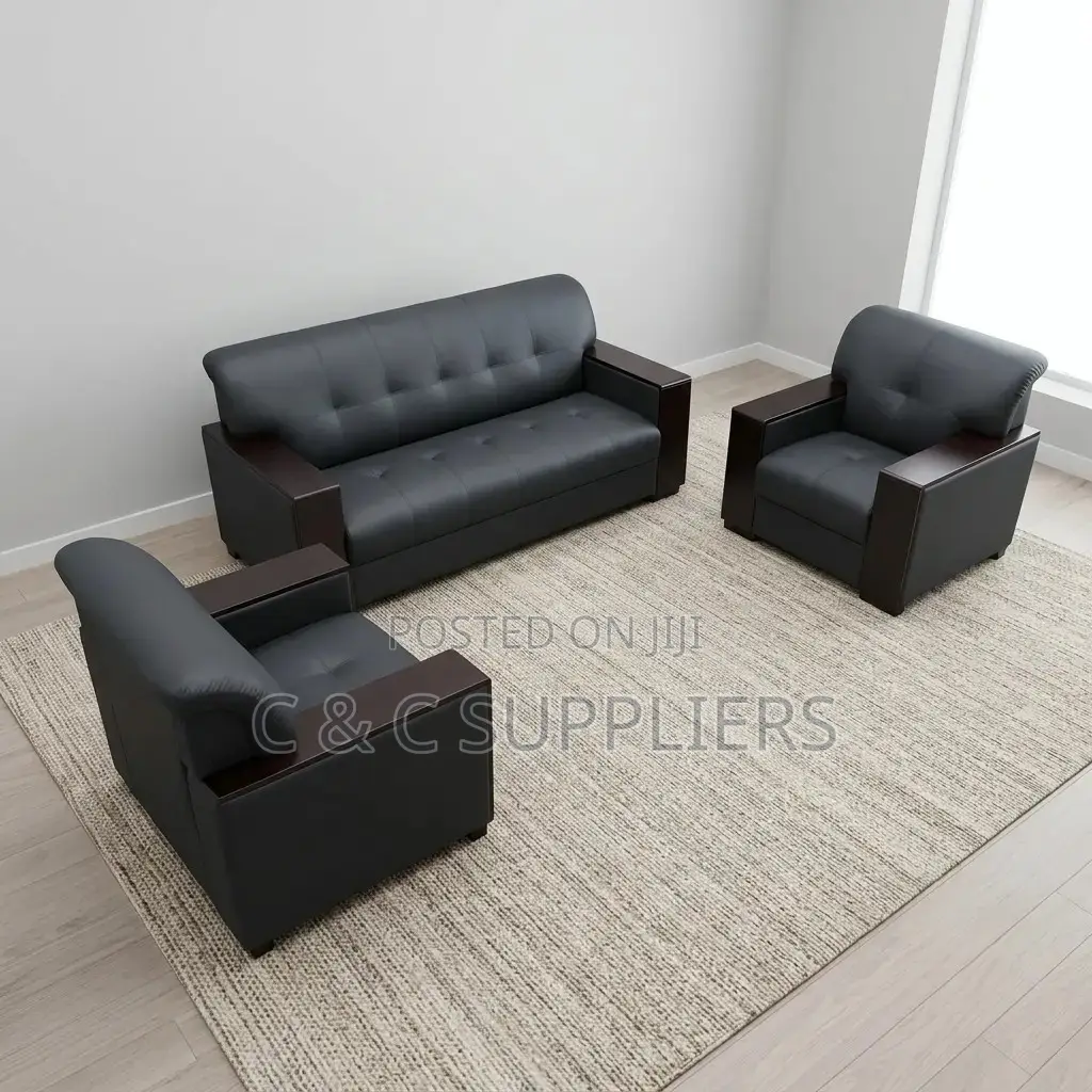 Executive Black Sofa Set-5 Seater