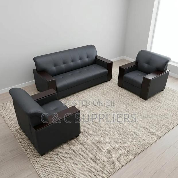 Executive Black Sofa Set-5 Seater - thumbnail 5