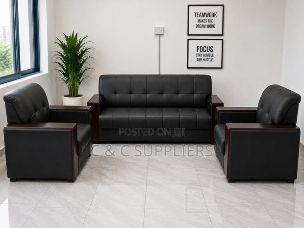 Executive Black Sofa Set-5 Seater - thumbnail 6