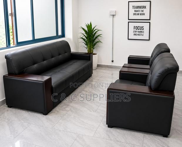 Executive Black Sofa Set-5 Seater - thumbnail 7