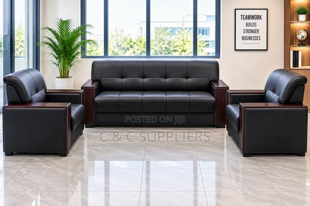 Executive Black Sofa Set-5 Seater - thumbnail 9