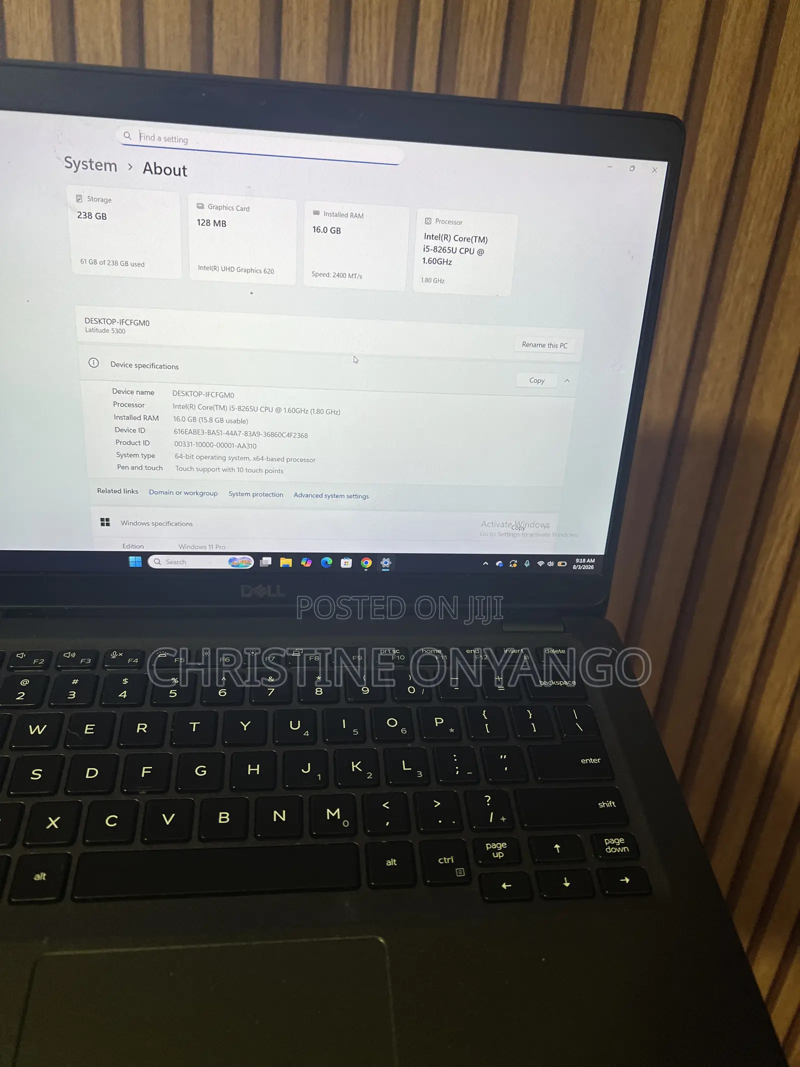 Laptop Dell Latitude 5300 16GB Intel Core i5 SSD 256GB