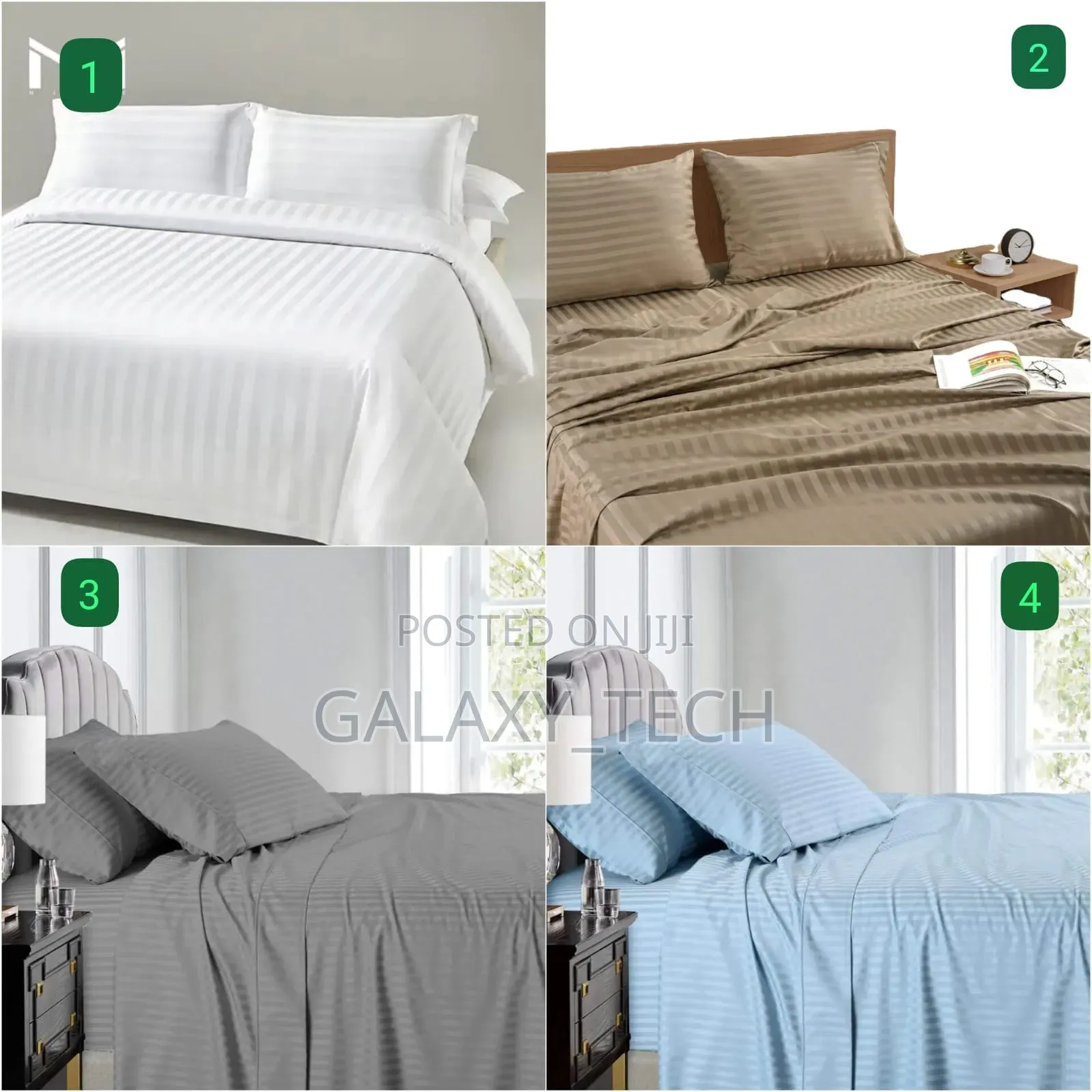 4pcs Sets Stripped Cotton Bedsheets(4*6-6*6)