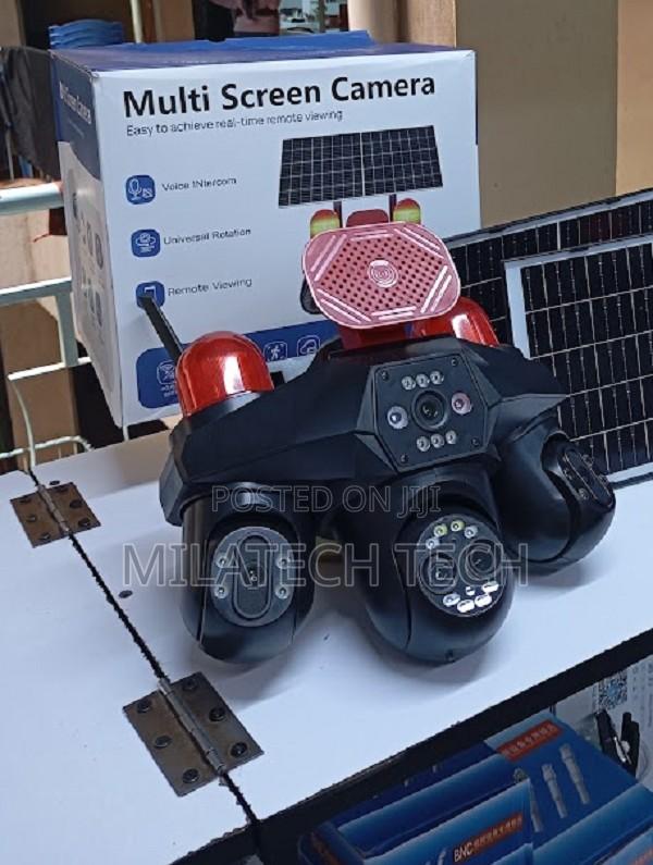 4G Solar Camera With 4 HD Lenses and Loud Siren
