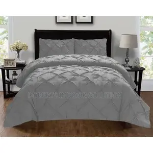 Soft Brushed Microfiber Pleated Diamond Duvet Cover