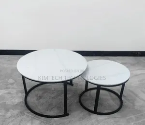 Marble Nesting Coffee Table Black