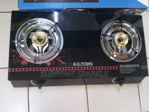 2-Burner Gas Stove AILYONS Tempered Glass Tabletop Cooker.