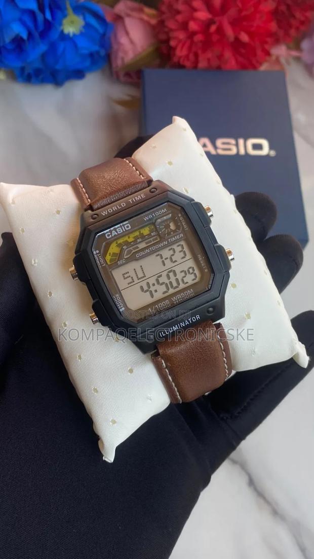 Casio World Time Gent's Leather Executive Designer Fashion Watches - thumbnail 5