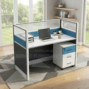 Office Workstation; Single User Blue Open Working Station