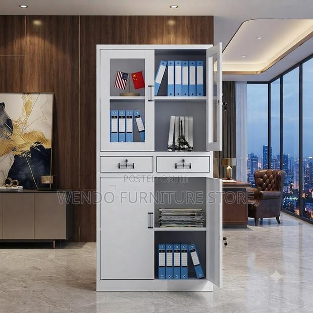 Office Cabinet; Two Doors Cabinet With Key Lock Drawers - thumbnail 2