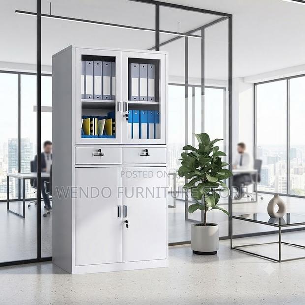 Office Cabinet; Two Doors Cabinet With Key Lock Drawers - thumbnail 3
