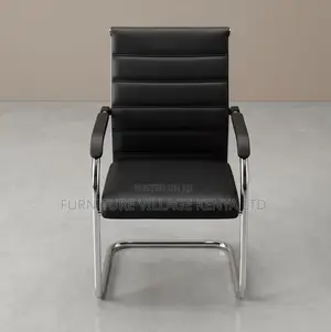 Office Chair; Chrome-Pu Leather Office Guest Chair