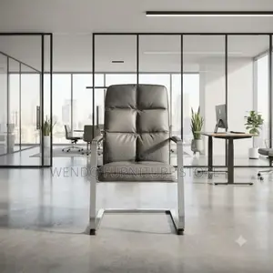 Office Chairs; Leather High Backrest Visitors Welcome Chairs