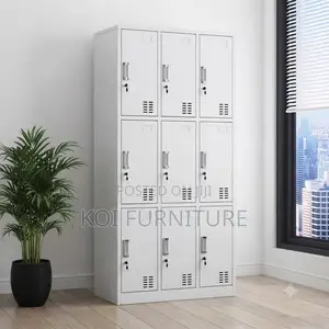 Office Cabinet; 9 Drawers Gray Office Urban Cabinet