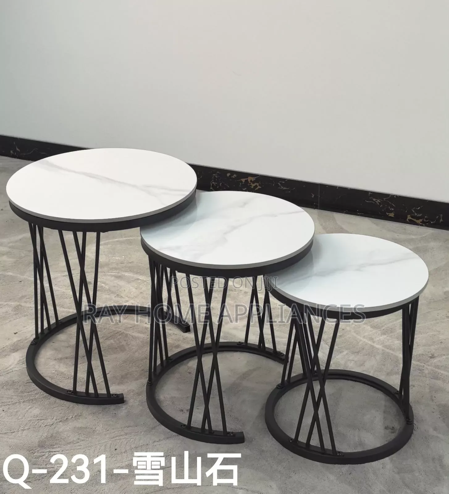 3 in 1 Executive Pure Marble Table