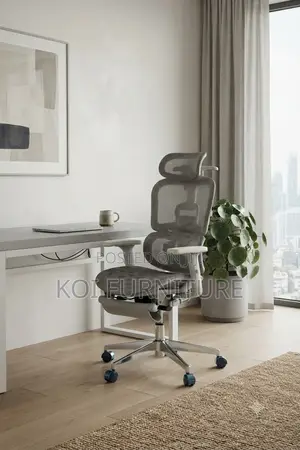 Office Chairs; Executive Orthopedic Fabric Chair ( in White)